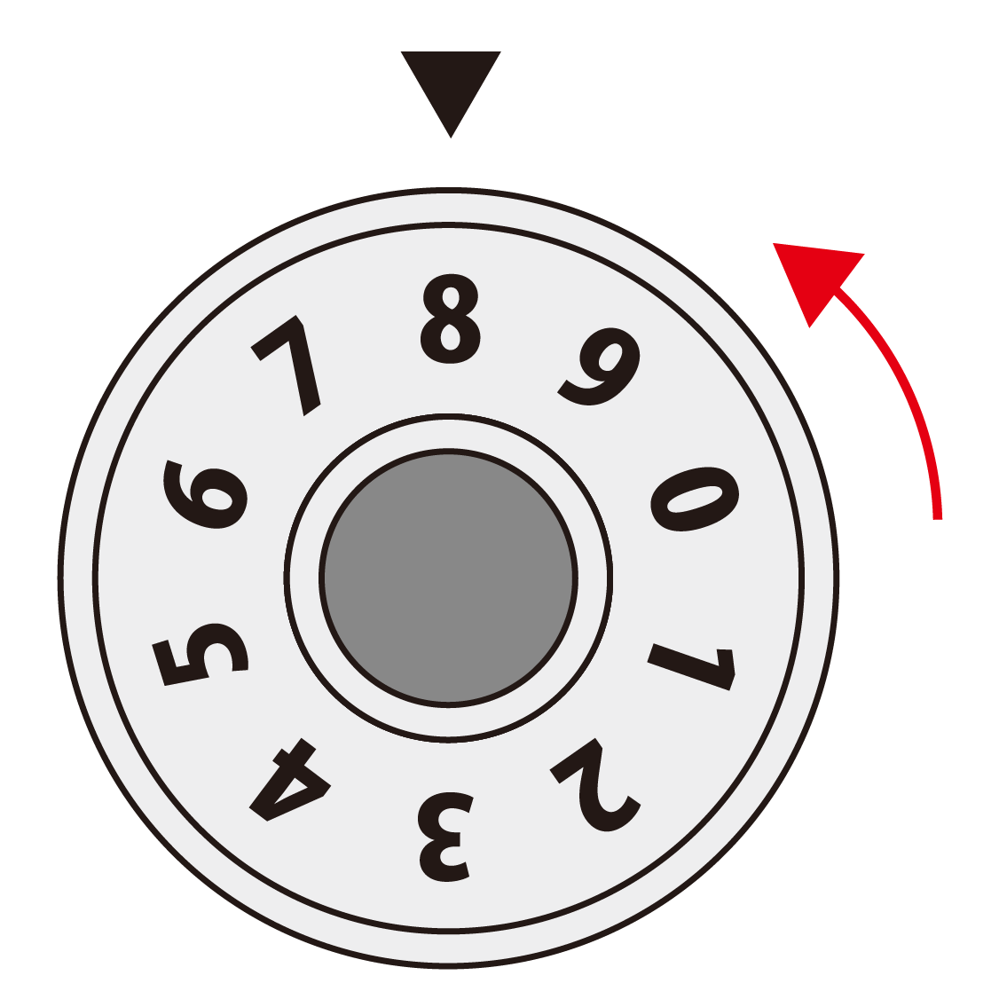 左に回して「8」で止める
