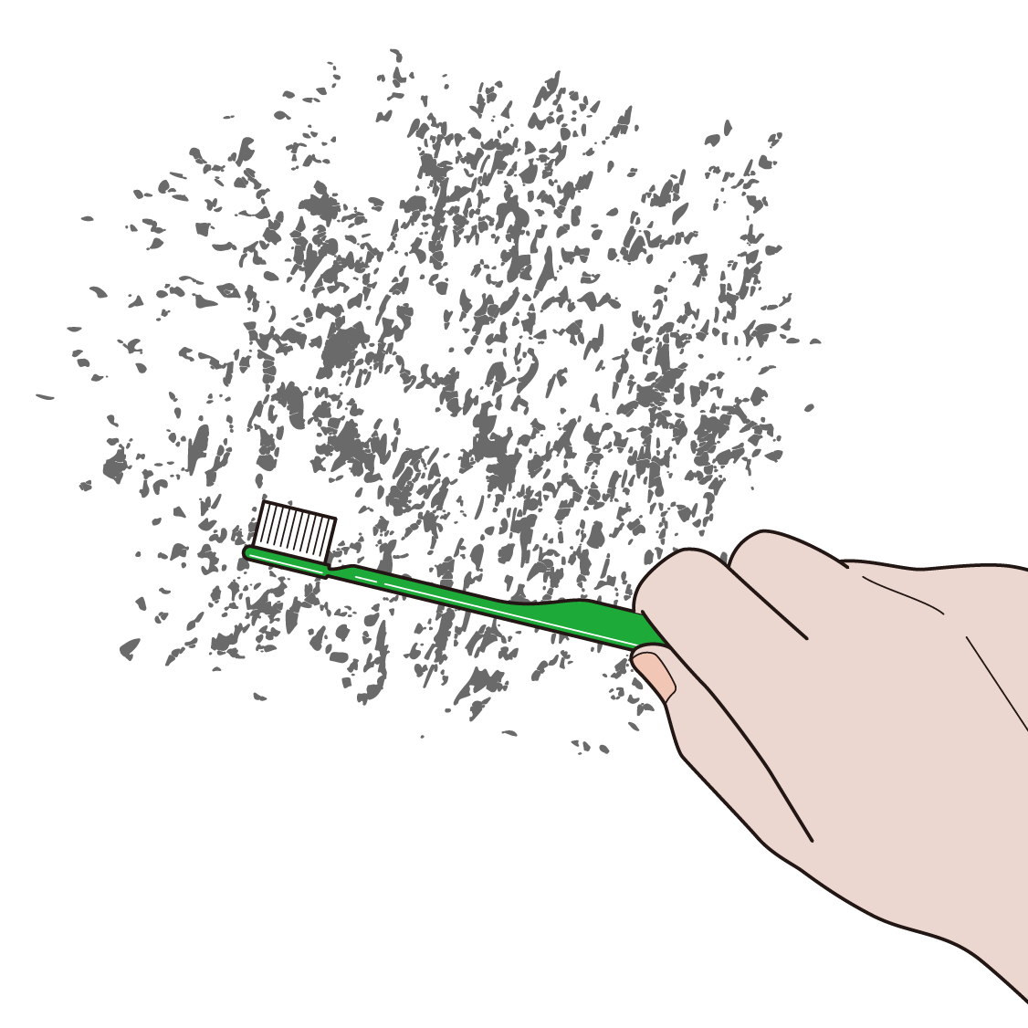 歯ブラシなどでブラッシングし、汚れを浮かせて固く絞った雑巾で拭く