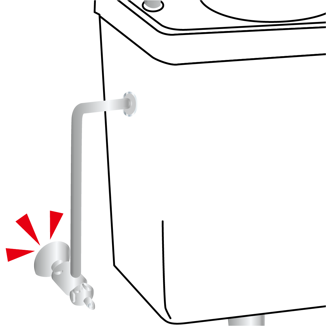 トイレの止水栓の一例